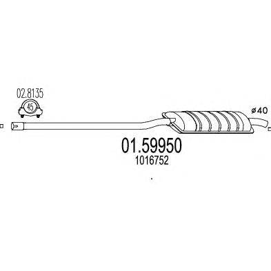 Средний глушитель выхлопных газов MTS 01.59950