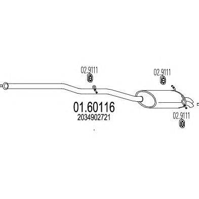 Глушитель выхлопных газов конечный MTS 01.60116