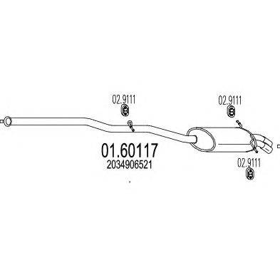 Глушитель выхлопных газов конечный MTS 01.60117
