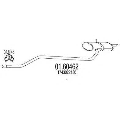 Глушитель выхлопных газов конечный MTS 01.60462