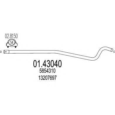 Труба выхлопного газа MTS 01.43040