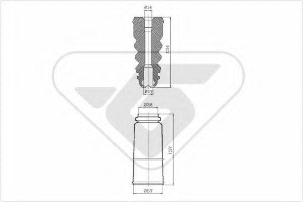 Пылезащитный комилект, амортизатор HUTCHINSON KP106