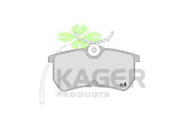 Комплект тормозных колодок, дисковый тормоз KAGER 23353