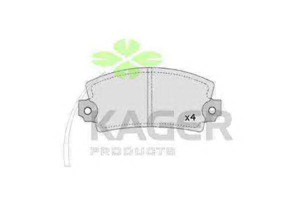 Комплект тормозных колодок, дисковый тормоз KAGER 20139