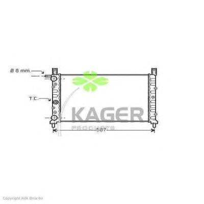 Радиатор, охлаждение двигателя KAGER 31-0387