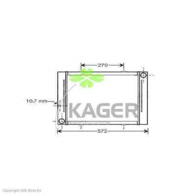 Радиатор, охлаждение двигателя KAGER 312420