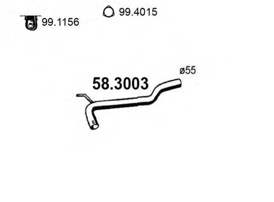 Труба выхлопного газа ASSO 58.3003
