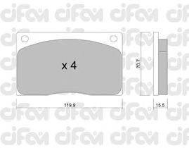 Комплект тормозных колодок, дисковый тормоз CIFAM 822-089-0