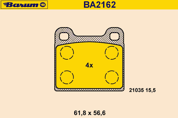 Комплект тормозных колодок, дисковый тормоз BARUM 21035