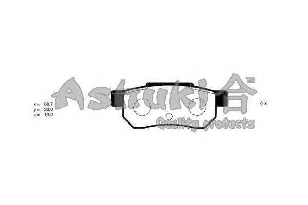 Комплект тормозных колодок, дисковый тормоз ASHUKI H026-06J