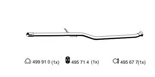 Труба выхлопного газа; Ремонтная трубка, катализатор ERNST 500494