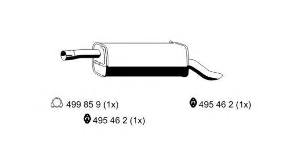 Глушитель выхлопных газов конечный ERNST 313261
