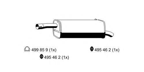 Глушитель выхлопных газов конечный ERNST 310185