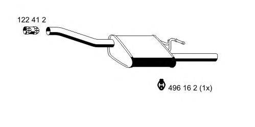 Глушитель выхлопных газов конечный ERNST 341042