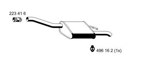 Глушитель выхлопных газов конечный ERNST 341097