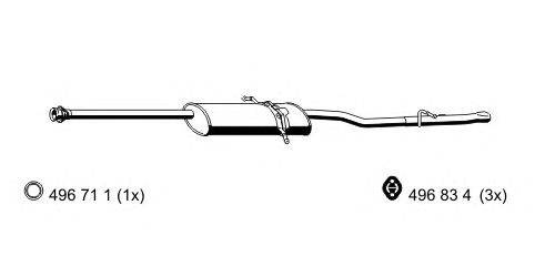 Глушитель выхлопных газов конечный ERNST 351270