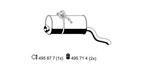 Глушитель выхлопных газов конечный ERNST 501071