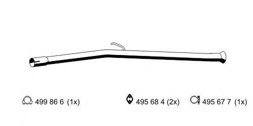 Труба выхлопного газа; Ремонтная трубка, катализатор ERNST 502405