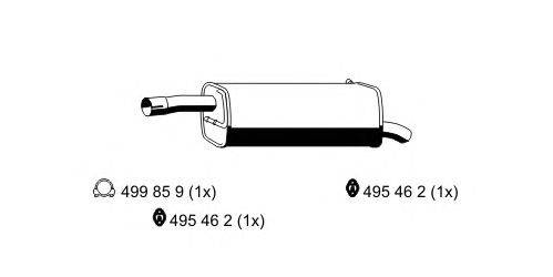 Глушитель выхлопных газов конечный ERNST 313186