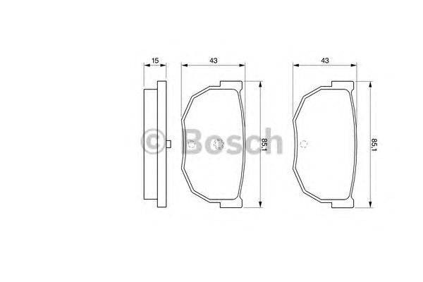 Комплект тормозных колодок, дисковый тормоз BOSCH 21122