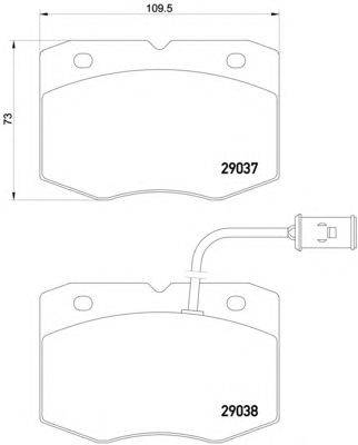 Комплект тормозных колодок, дисковый тормоз HELLA PAGID 29038