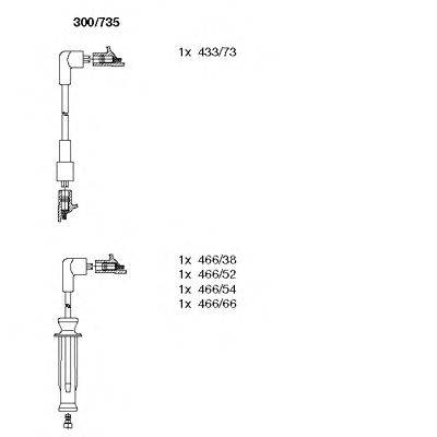 Комплект проводов зажигания BREMI 300/735