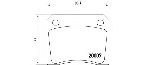 Комплект тормозных колодок, дисковый тормоз BREMBO 20007