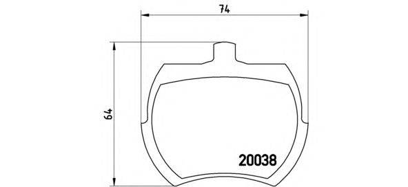 Комплект тормозных колодок, дисковый тормоз BREMBO P52002