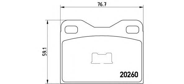 Комплект тормозных колодок, дисковый тормоз BREMBO 20260