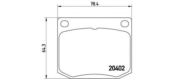 Комплект тормозных колодок, дисковый тормоз BREMBO 20402