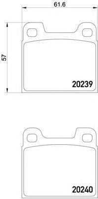 Комплект тормозных колодок, дисковый тормоз MINTEX 20239