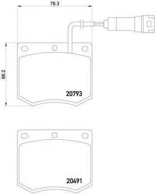 Комплект тормозных колодок, дисковый тормоз MINTEX 20793
