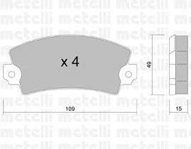 Комплект тормозных колодок, дисковый тормоз METELLI 22-0005-2