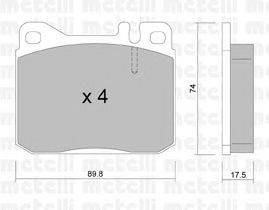 Комплект тормозных колодок, дисковый тормоз METELLI 22-0011-1