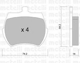 Комплект тормозных колодок, дисковый тормоз METELLI 22-0019-0