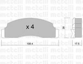 Комплект тормозных колодок, дисковый тормоз METELLI 22-0022-0