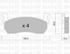 Комплект тормозных колодок, дисковый тормоз METELLI 22-0034-0