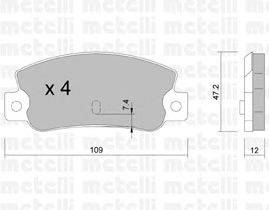 Комплект тормозных колодок, дисковый тормоз METELLI 22-0035-0