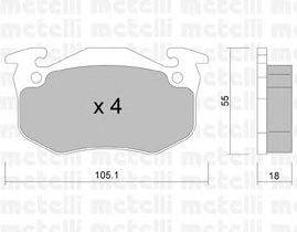 Комплект тормозных колодок, дисковый тормоз METELLI 22-0036-4