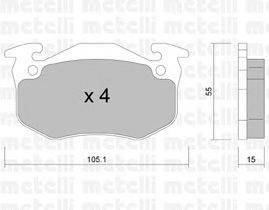 Комплект тормозных колодок, дисковый тормоз METELLI 22-0036-5