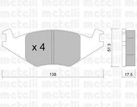 Комплект тормозных колодок, дисковый тормоз METELLI 22-0047-0