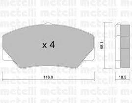 Комплект тормозных колодок, дисковый тормоз METELLI 22-0056-0