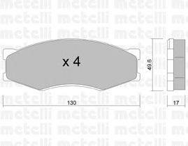 Комплект тормозных колодок, дисковый тормоз METELLI 22-0066-0