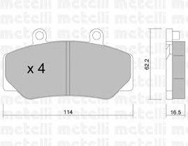 Комплект тормозных колодок, дисковый тормоз METELLI 22-0075-0