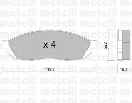 Комплект тормозных колодок, дисковый тормоз METELLI 22-0087-0