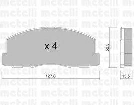 Комплект тормозных колодок, дисковый тормоз METELLI 22-0114-0