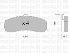 Комплект тормозных колодок, дисковый тормоз METELLI 22-0145-0
