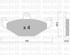 Комплект тормозных колодок, дисковый тормоз METELLI 22-0165-1
