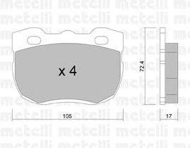 Комплект тормозных колодок, дисковый тормоз METELLI 22-0177-1