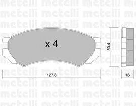 Комплект тормозных колодок, дисковый тормоз METELLI 22-0179-0